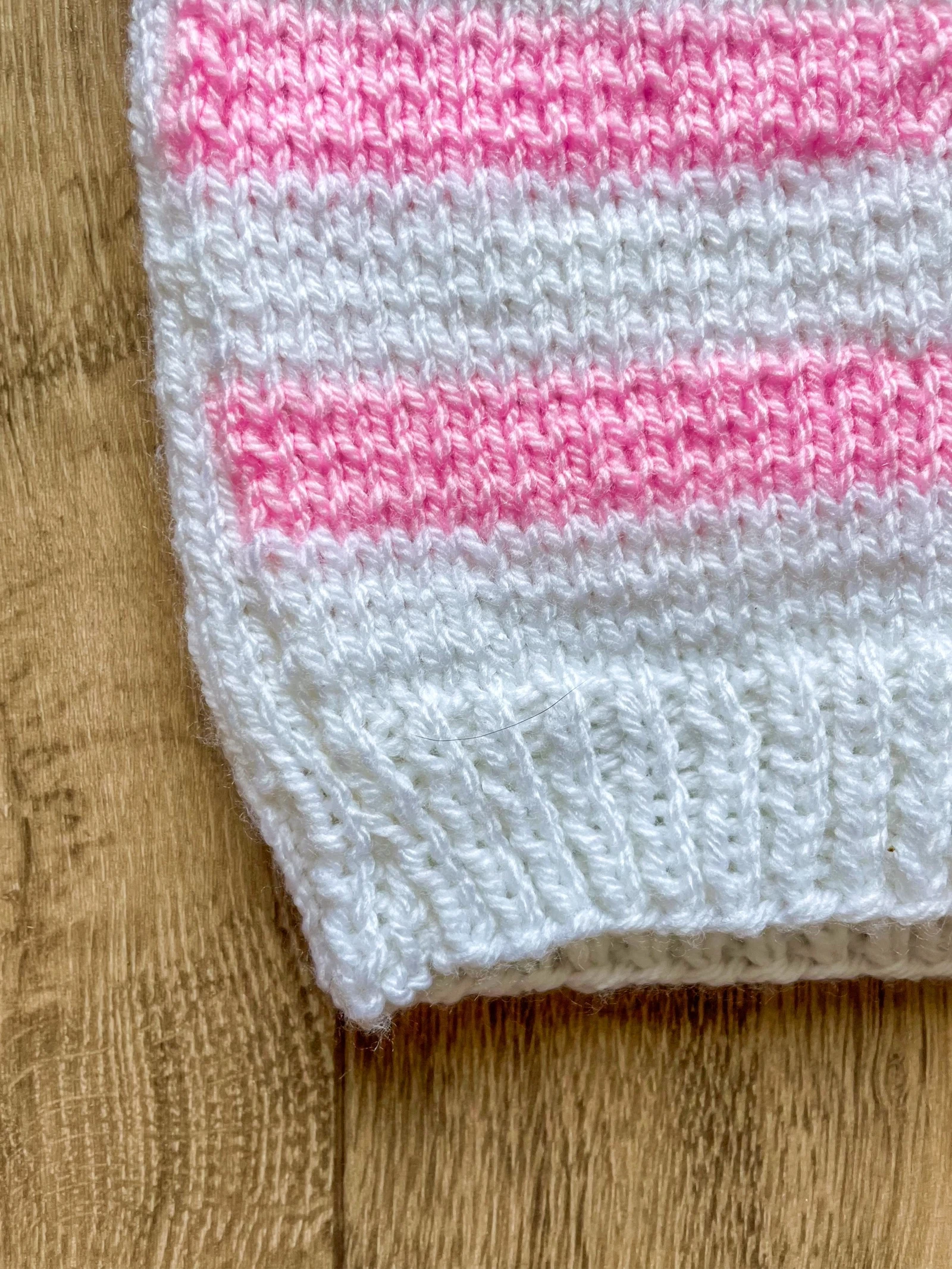 Lot of handmade white and pink striped baby girl vests size 3 months – photo 8